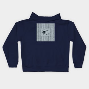 Eye of Horus, ancient Egypt, hieroglyphs, vintage look, blue Kids Hoodie